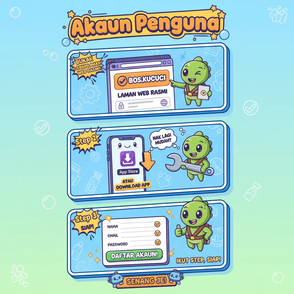 Cara Daftar Akaun Pengguna Bosskucuci